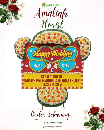 Karangan Papan Bunga Pernikahan di Wiradesa